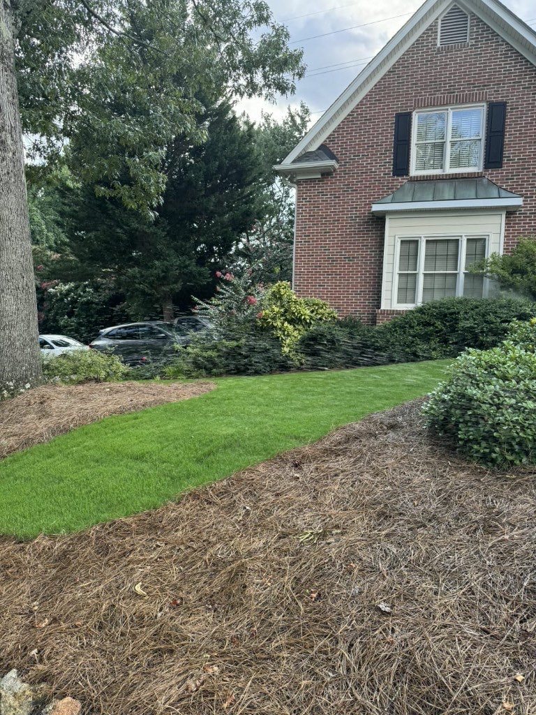 After sod installation project
